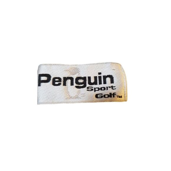 Vintage Penguin Sport Polo Shirt Mens Navy Medium All Over Golf Print Gorpcore - Picture 11 of 15